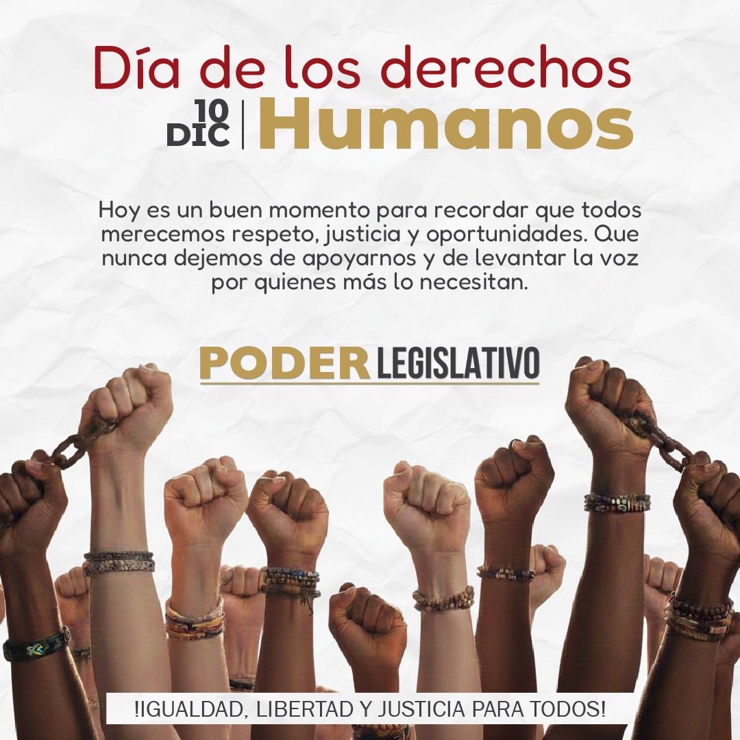 poderlegisla's tweet image. #DiaInternacional de los Derechos Humanos “Todos los seres humanos nacen libres e iguales en dignidad y derechos y, dotados como están de razón y conciencia, deben comportarse fraternalmente los unos con los otros”. Artículo 1 de la Declaración Universal de los Derechos Humanos