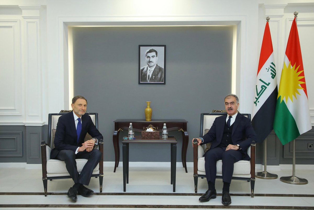 SafeenDizayee's tweet photo. I welcomed Wojciech Bożek, Head of Mission at the Embassy of #Poland to Iraq, accompanied by Maciej Zajdel, new Consul General in Kurdistan. We discussed current developments and regional dynamics, and agreed to unlock the full potential of our bilateral relationship. https://t.co/GleKOy7N1N