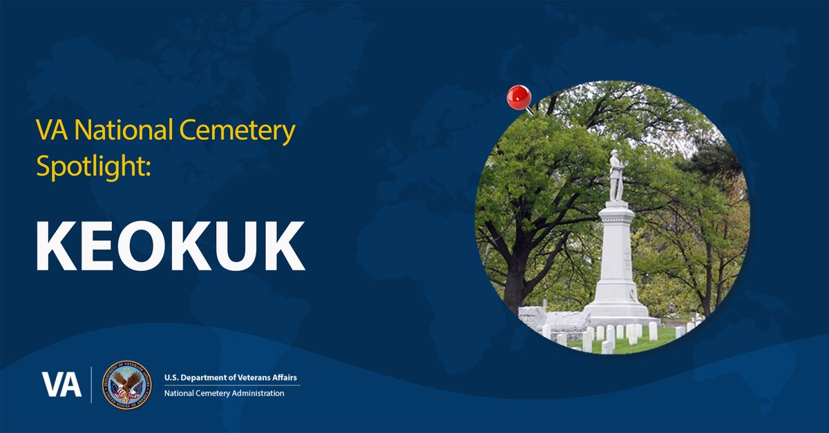 DeptVetAffairs's tweet image. Today we spotlight Keokuk National Cemetery, whose first interment was held in 1861. The cemetery serves an estimated 61,000 Veterans in Iowa, Missouri, and Illinois. The cemetery is open to new interments and is open daily from 7:30 a.m. to 4:00 p.m.

Situated on approximately…
