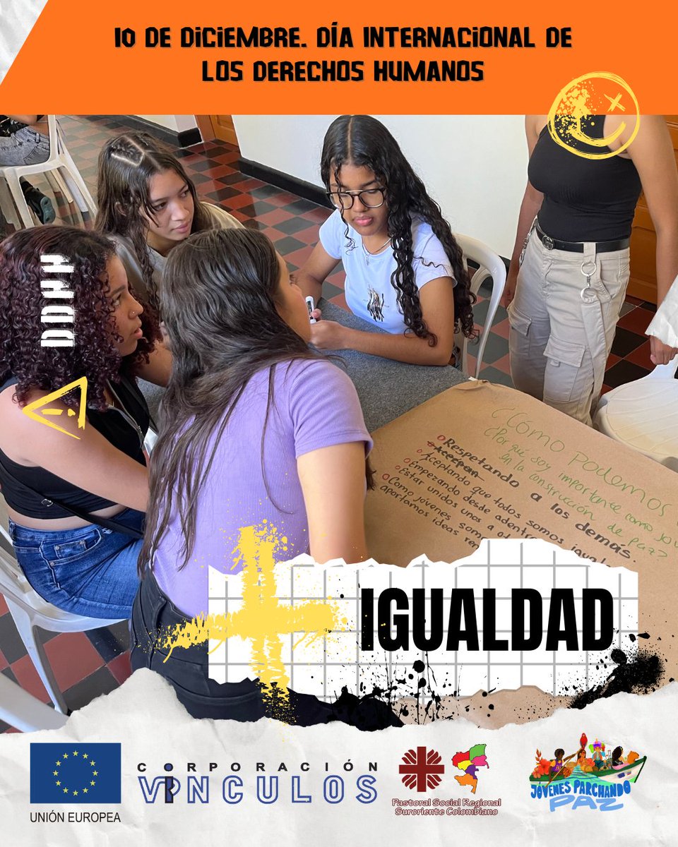 CVinculos's tweet photo. #DíaInternacionalDDHH Hacemos un reconocimiento a todas aquellas personas que luchan por la garantía de los #DDHH en sus comunidades y en el mundo. ¿Qué acción cotidiana haces tú para defender la paz en tu entorno?  #ConlasociedadCivil🇪🇺🇨🇴 @UEenColombia @psrsuroriente https://t.co/52GhOpnl45