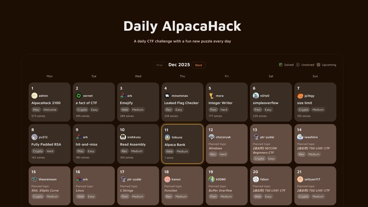 AlpacaHack tweet media