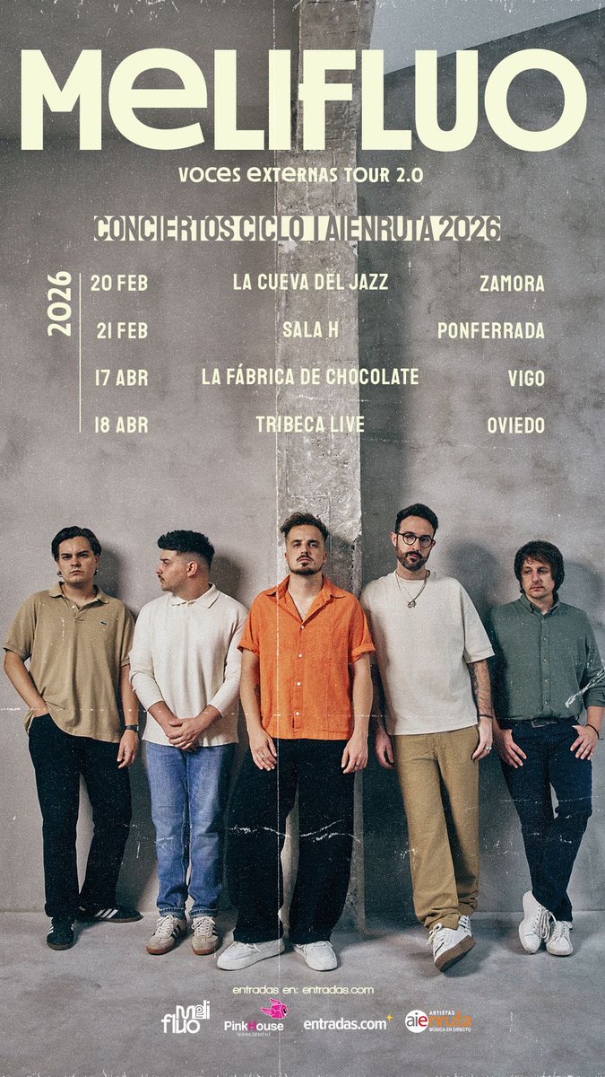 Melifluoband's tweet photo. CICLO I AIENRUTA 2026❤️

Nos hace muy felices anunciar que participamos en el ciclo @aienruta en ruta este 2026 

Entradas en https://t.co/QJgSwb97l7 https://t.co/YUxYuuD98x