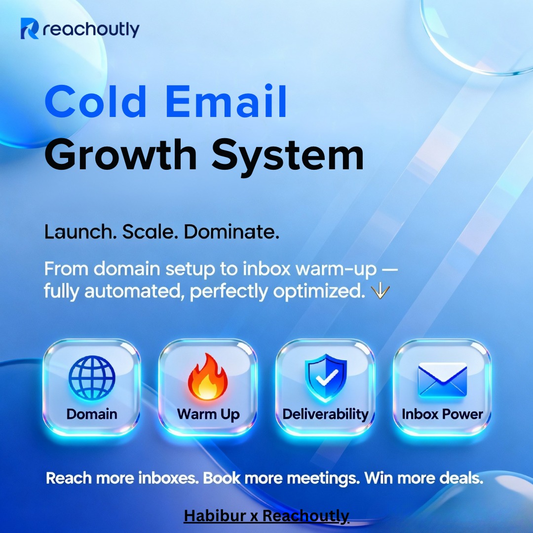 HabibuR_2050's tweet image. The Ultimate Cold Email Growth System

Scale faster. Reach smarter. Close bigger.

Launch campaigns with a fully automated backend —
from domain setup to warm-up and deliverability optimization.

🔹 Instant domain setup
🔹 Smart warm-up
🔹 High inbox placement
🔹 Maximum sending…