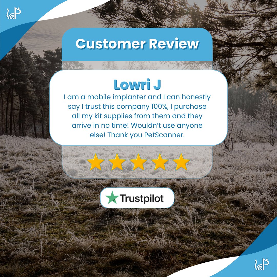 petscanner's tweet image. Our customers appreciate fast service and reliable delivery! 📦

#PetScanner #PromptService #QualityProducts #AffordablePrices #ReliableDelivery #JoinPetScanner #HighlyRecommended #HappyCustomers #5StarReview #PetMicrochipping #Microchipping #MicrochipImplanter #PetScannerReviews
