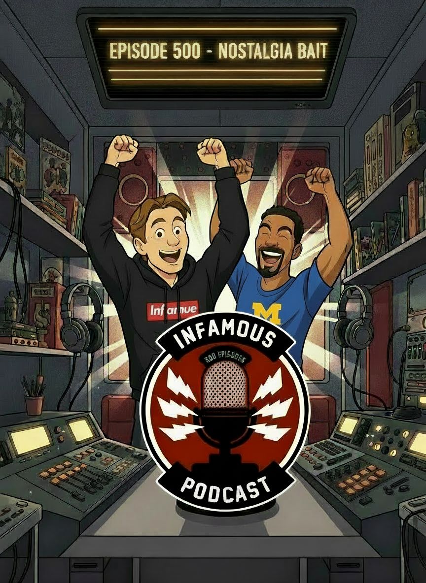 briantudor's tweet photo. Episode 500.
Five hundred episodes of watching Hollywood learn the wrong lesson from its own success.
Still Infamous. 🎙️ https://t.co/RyWhCBq77I #podcast #infamouspodcast #500thepisode https://t.co/gAMC0gSaEh