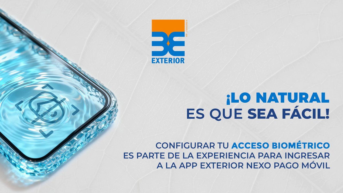 bancaynegocios's tweet photo. Con Exterior NEXO pago móvil, pagar es tan fácil como un toque o una mirada.  ¡Actualiza la App y pruébala hoy mismo! https://t.co/A7kJNcgEDJ

#BancoExterior #ExteriorNEXOpagomovil #TanNatural #Huella #Biometria #Venezuela https://t.co/P4x0top6sr