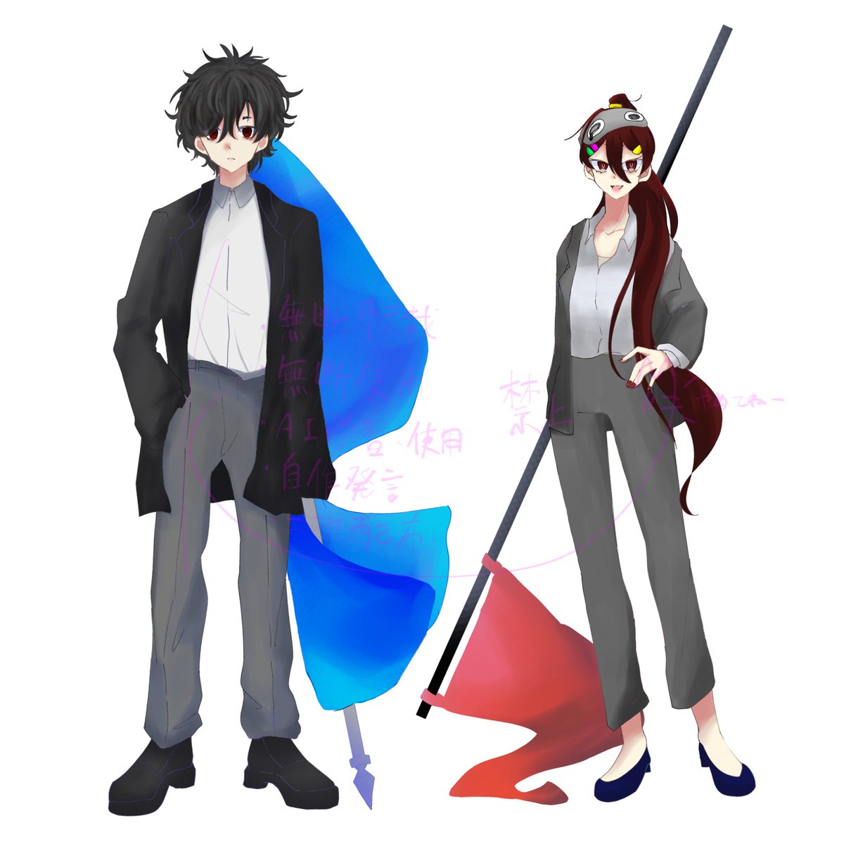 I_S_B_Mochiko's tweet image. 見てくれ！！
プル夜継続デス使の二人を！！
HO1  日朔  影(ひさくかげいち)とHO2  望月 光(もちづき ひかる)を！！