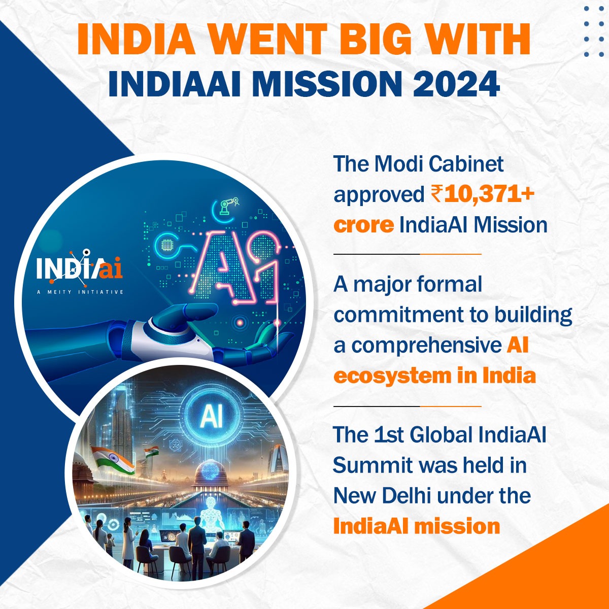 📡 2024: IndiaAI Mission goes LIVE!

A massive ₹10,371+ crore push to build a world-class AI ecosystem 💰🧠

AI isn’t just a buzzword in India, it’s a national mission!