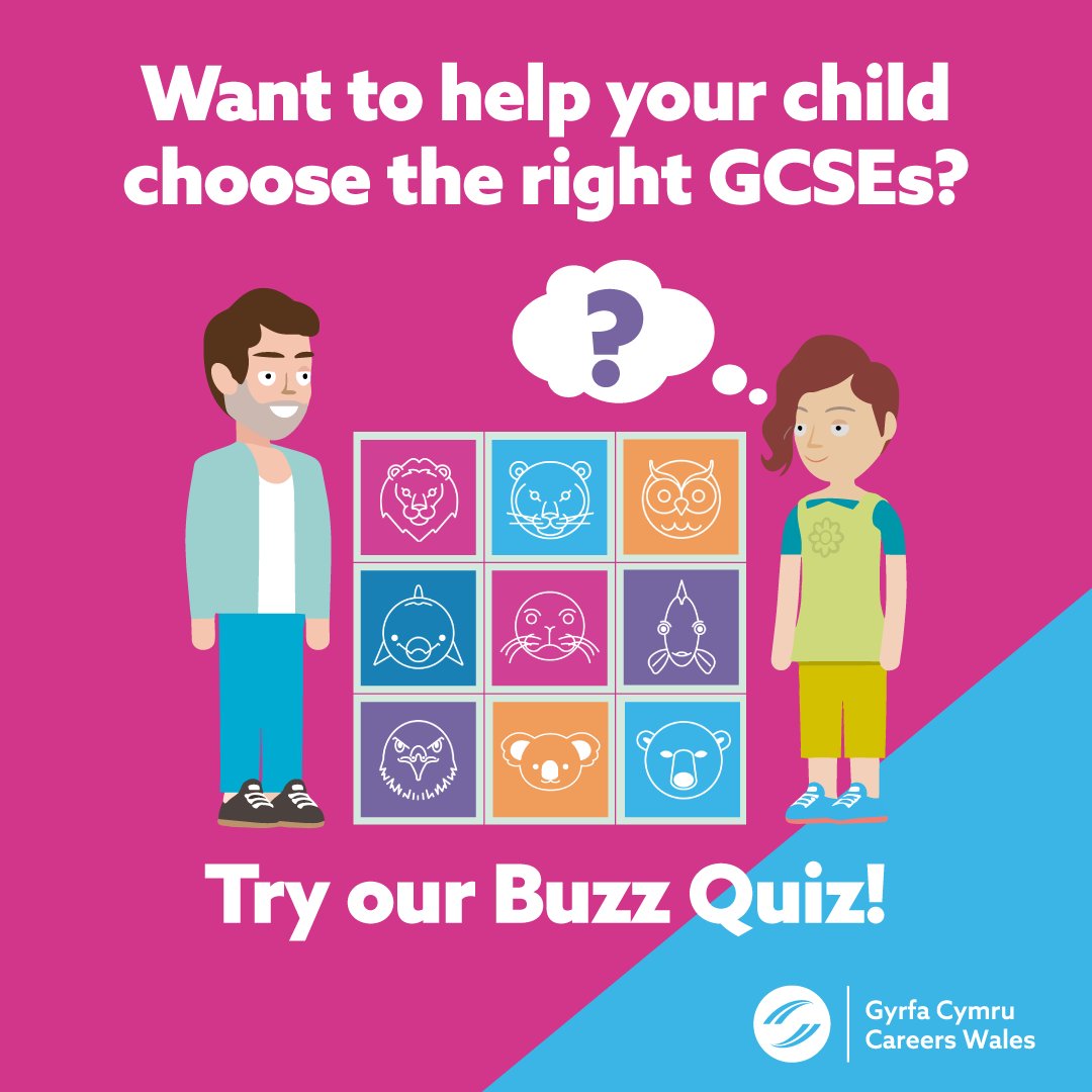 CareersWales's tweet photo. Parents! Want to know your child’s personality type and what jobs might suit them? 😄 

Take the Buzz Quiz together and explore careers linked to their strengths 👉 https://t.co/2u47tljOhl

#SubjectOptions #CareersWales https://t.co/VoLvSZiqmk