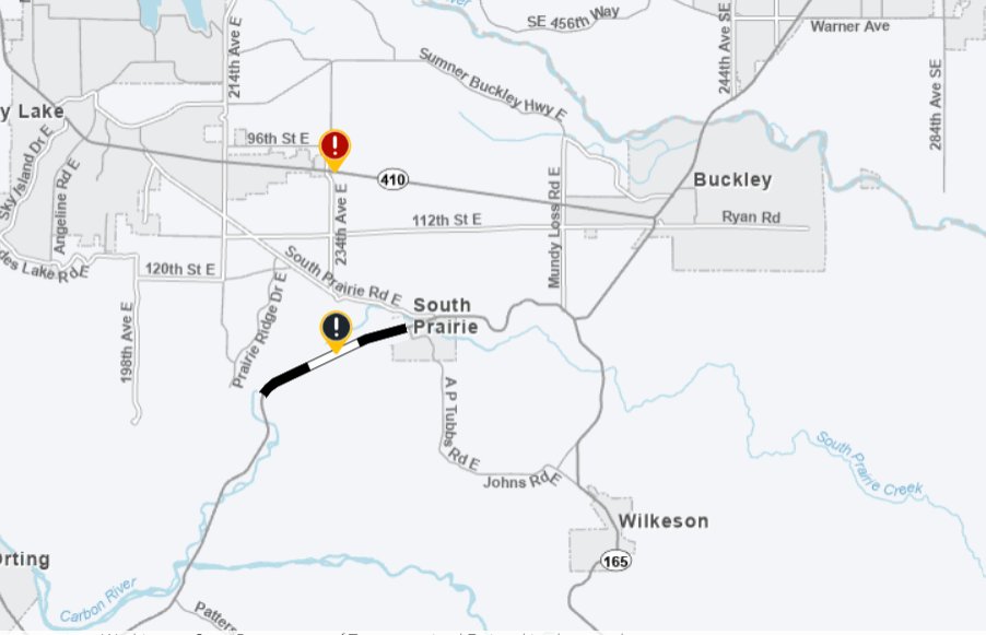 wsdot_tacoma's tweet photo. After several days of weather response, the person managing this account is tired. But we still have closed roads due to flooding. Appreciate if y'all would NOT try to drive through water. Make sure to check out our real-time travel map for closures: https://t.co/hKUlaxHjhh https://t.co/n7JsnKrUnb