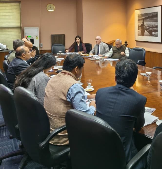 MEAIndia's tweet photo. The inaugural Joint Steering Committee meeting on Triangular Cooperation between India and Germany was held today, led by AS(EW) Piyush Srivastava & German Chargé d’affaires, Georg Enzweiler. 

Both sides welcomed successful completion of 7 pilot projects in Africa & Latin America and agreed to scale up projects in Ghana (Bamboo Tech Centre), Cameroon (Climate-Adaptive RAC Lab) & Malawi (Innovation Hub).

🇮🇳 🇩🇪