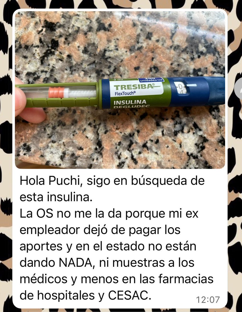 Hola seguimos en la búsqueda de esta insulina para Estefanía 
Ella no tiene tuiter y está en situación bastante crítica 
Si podes ayudarla escribile ella está en CABA 
1127242192