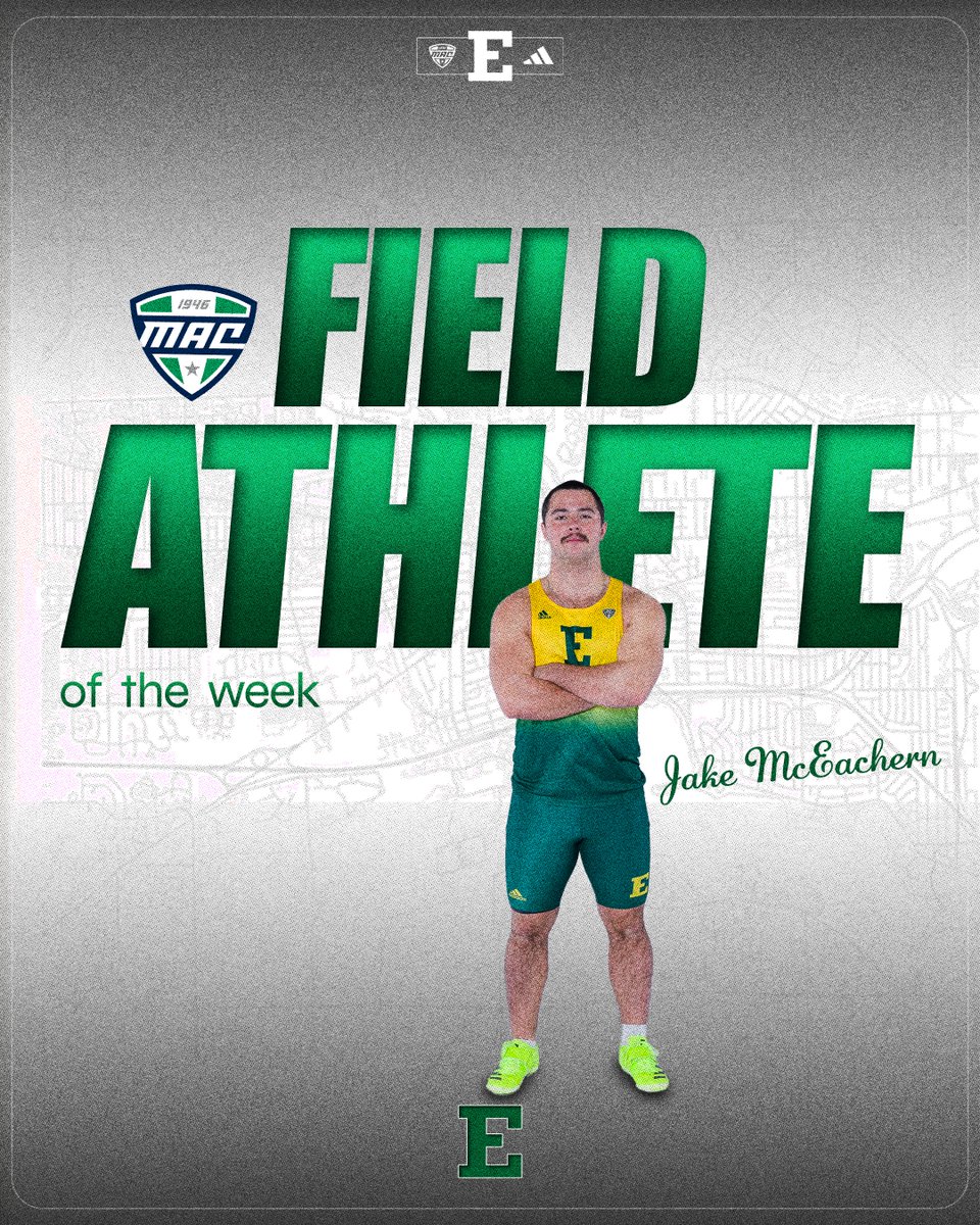 EMUXC_TF's tweet photo. Mabin and McEachern Earn MAC Track &amp; Field Athlete of the Week Honors

Mabin holds the MAC’s fastest men’s 60m hurdles time while McEachern holds the MAC’s best men’s weight throw

🔗https://t.co/V5qSZpC2W8 https://t.co/xDLZBDWipJ