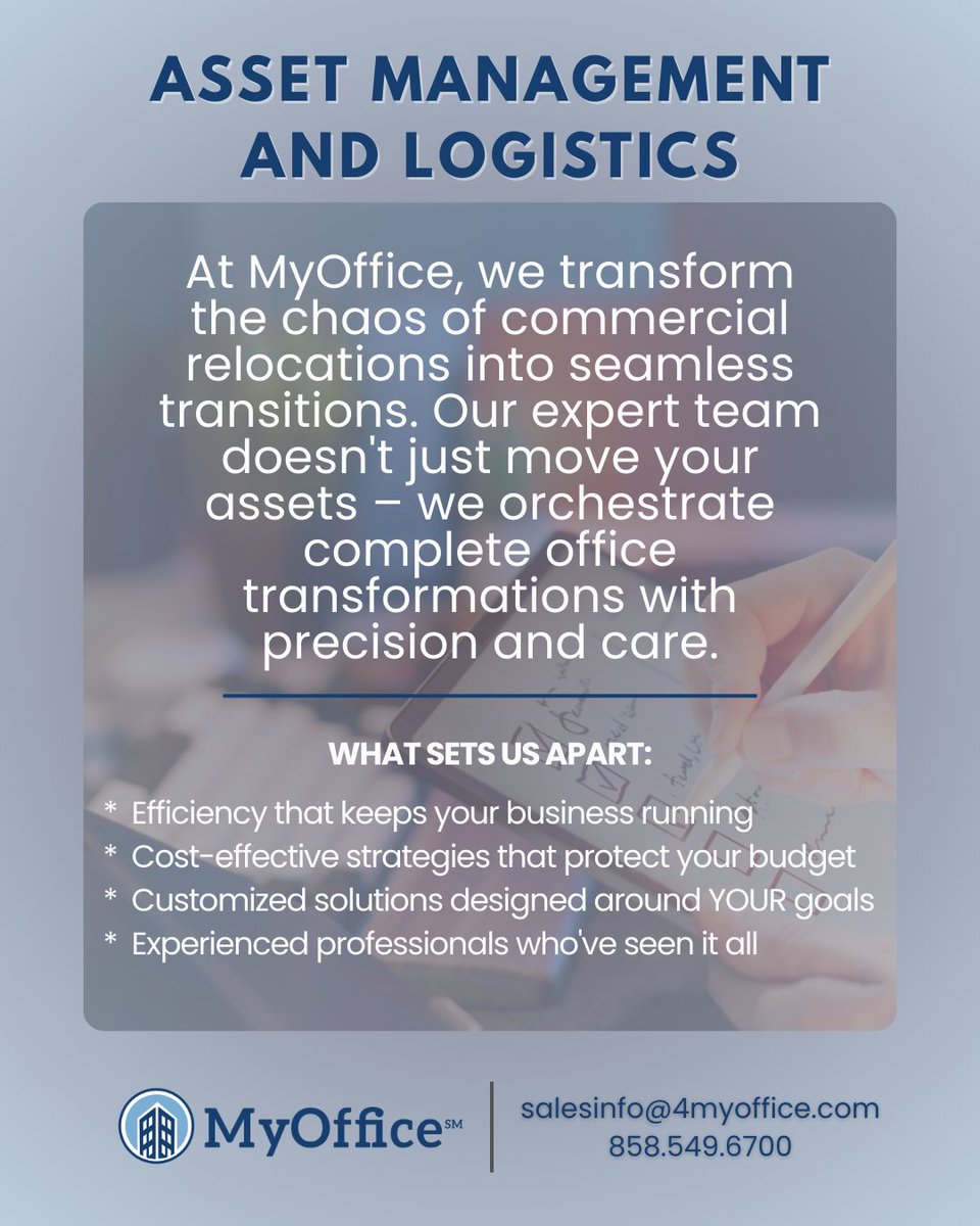 Our Asset Management and Logistics support services transform complex commercial relocations into seamless transitions. Whether you're planning an office move, reconfiguring current space, or managing valuable assets, our team delivers solutions tailored to you. #OfficeManagement