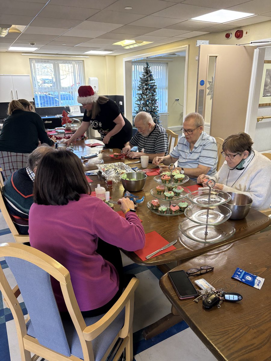 NConnieLewcock's tweet photo. Connie’s cake making morning, lovely to have family sharing in some moments with us too, sharing stories and reminiscing to Christmas tunes #christmas2025 #festive #cake https://t.co/dt7Hz6HgUj