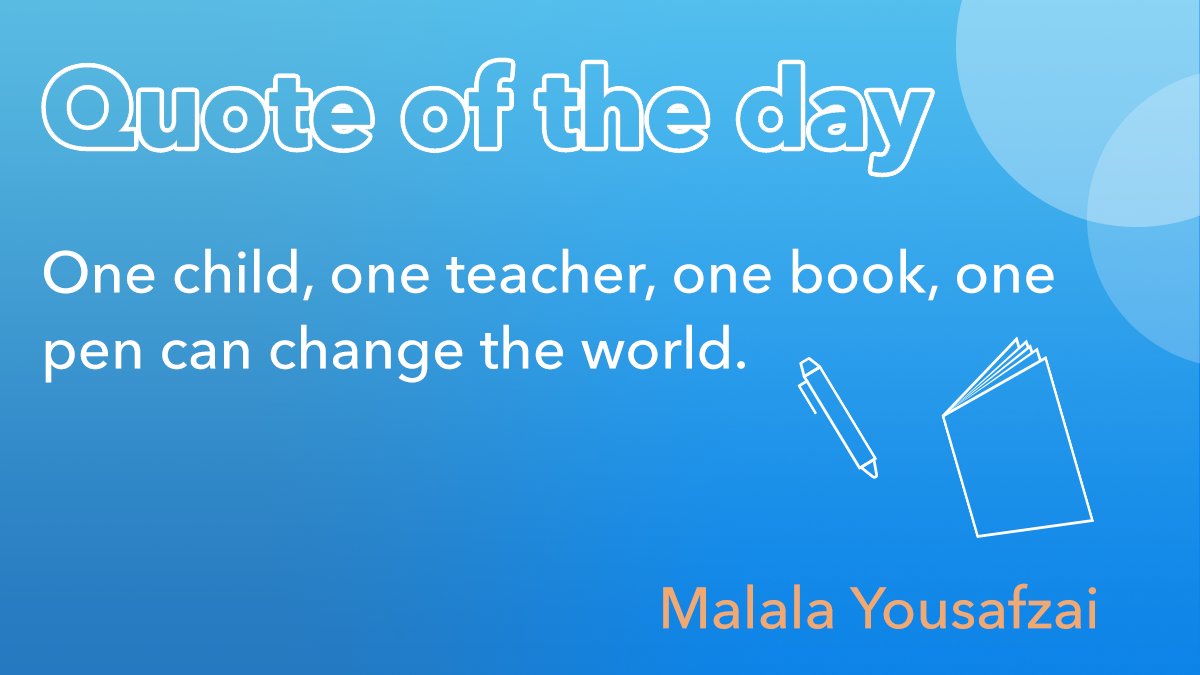 One child, one teacher, one book, one pen can change the world. #inspiration #quote #education