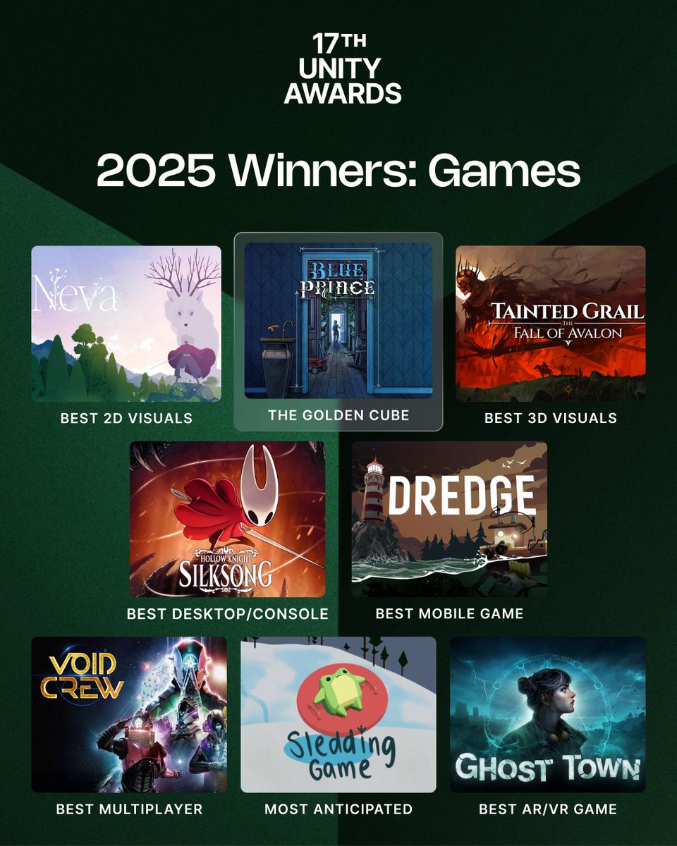 unitygames's tweet image. ICYMI: Here are the games that took home awards at the #UnityAwards yesterday 🏆