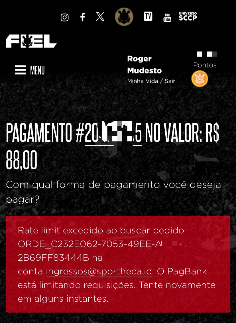_rogerroger's tweet photo. Dia triste pra quem tá tentando comprar ingresso no site ruim do @Corinthians … alô @fieltorcedor vamo melhorar isso aí https://t.co/zVUAmmOZVs