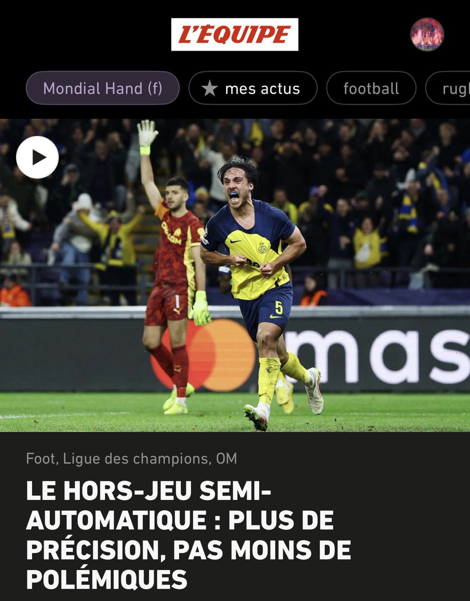 AnthonyAubes's tweet photo. Depuis hier soir, je vois passer pléthore d’articles pour signaler un hors-jeu qui semble en déranger plus d’un.

Combien d’articles après le match face à l’Atalanta pour signaler une main plus que litigieuse ? Moins, beaucoup moins.

Étonnant ?

#TeamOM #OM https://t.co/q6wGL8U7NV