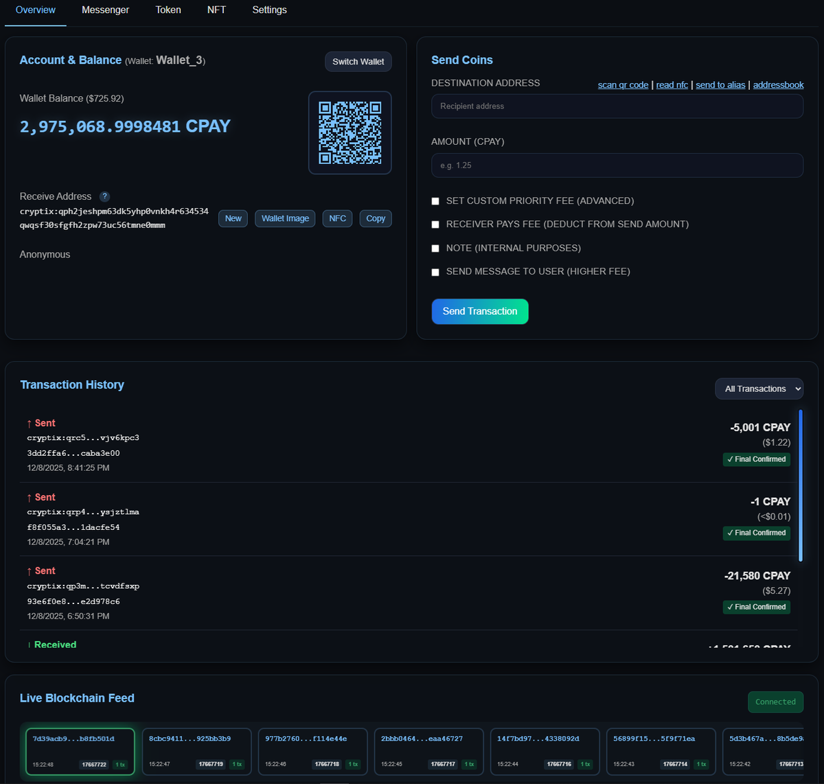 Our new web wallet with many new features is online.

wallet.cryptix-network.org

#Cryptix #Coin #CPAY #Token #Webwallet #Blockchain