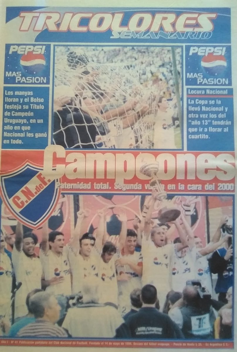CNdeFhistoria's tweet image. 🗓 10/12/2000

@Nacional empató 1️⃣-1️⃣ con Peñarol y se consagró 🏆 Campeón Uruguayo 🇺🇾

🏟 Centenario

⚽️ Sergio “Manteca” Martínez

🏆🇺🇾 De la mano del Hugo, el Decano logró el Campeonato Uruguayo 🇺🇾 y se comenzaba a construir el Tricampeonato 🏆🏆🏆
(2000-2001-2002)