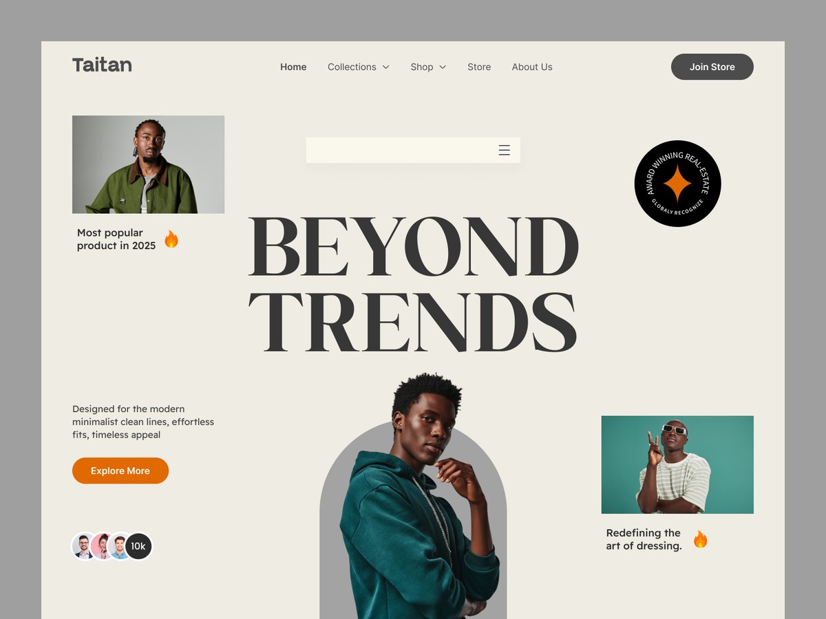 Hi Creatives!
I focused on clean lines, effortless fits, and a neutral color palette to let the photography shine. The goal was to mix high-end editorial aesthetics with functional e-commerce UI elements.