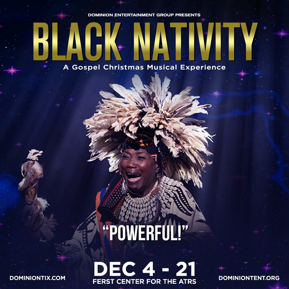 DomEntGroup's tweet image. Black Nativity Returns for Week Two!
Don’t miss out — come be part of the excitement as Black Nativity continues its incredible run!  DOMINIONTIX.COM - mailchi.mp/dominionent.or…