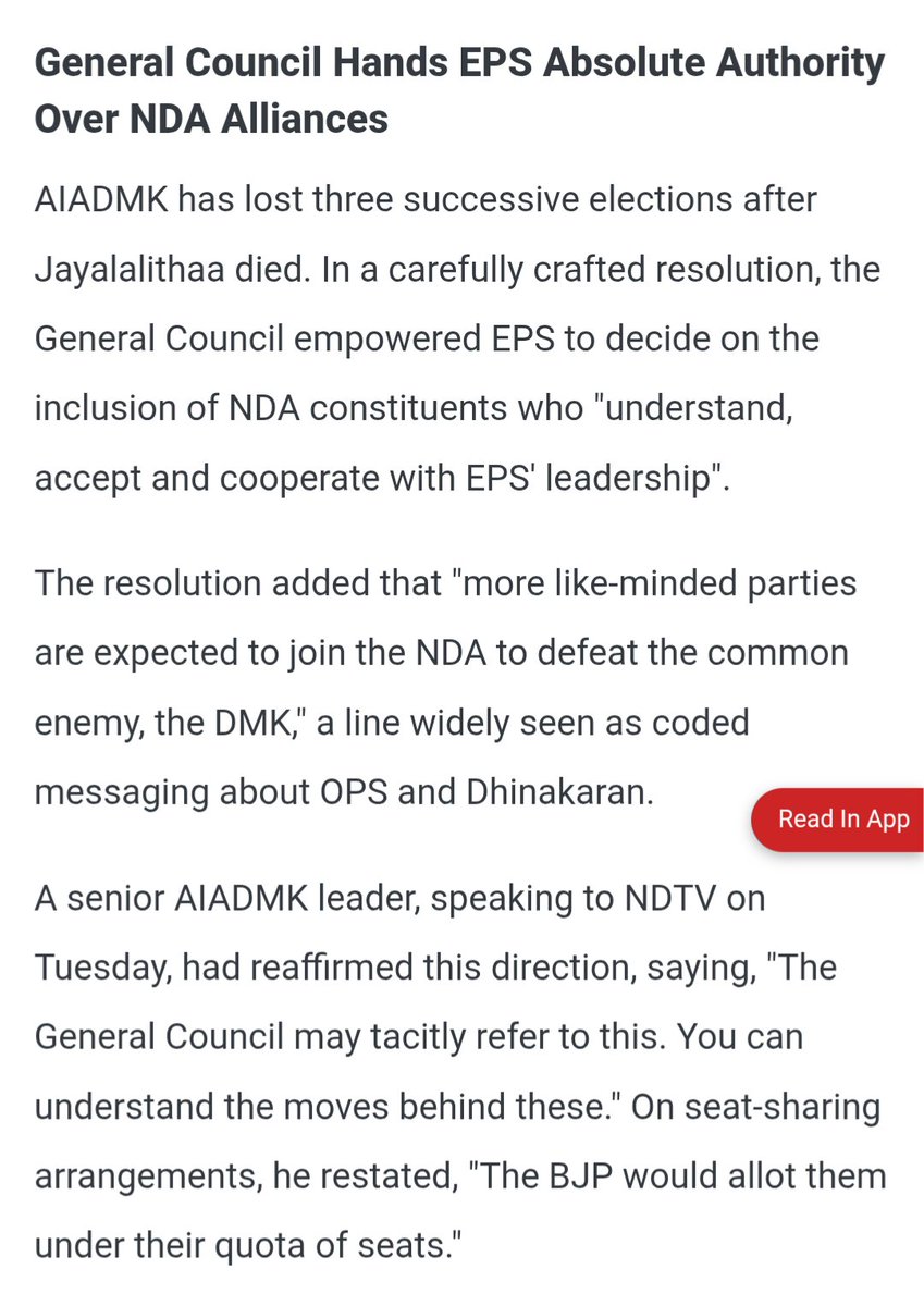 Says who ? Sengottaiyan or Aadhav Arjuna ?