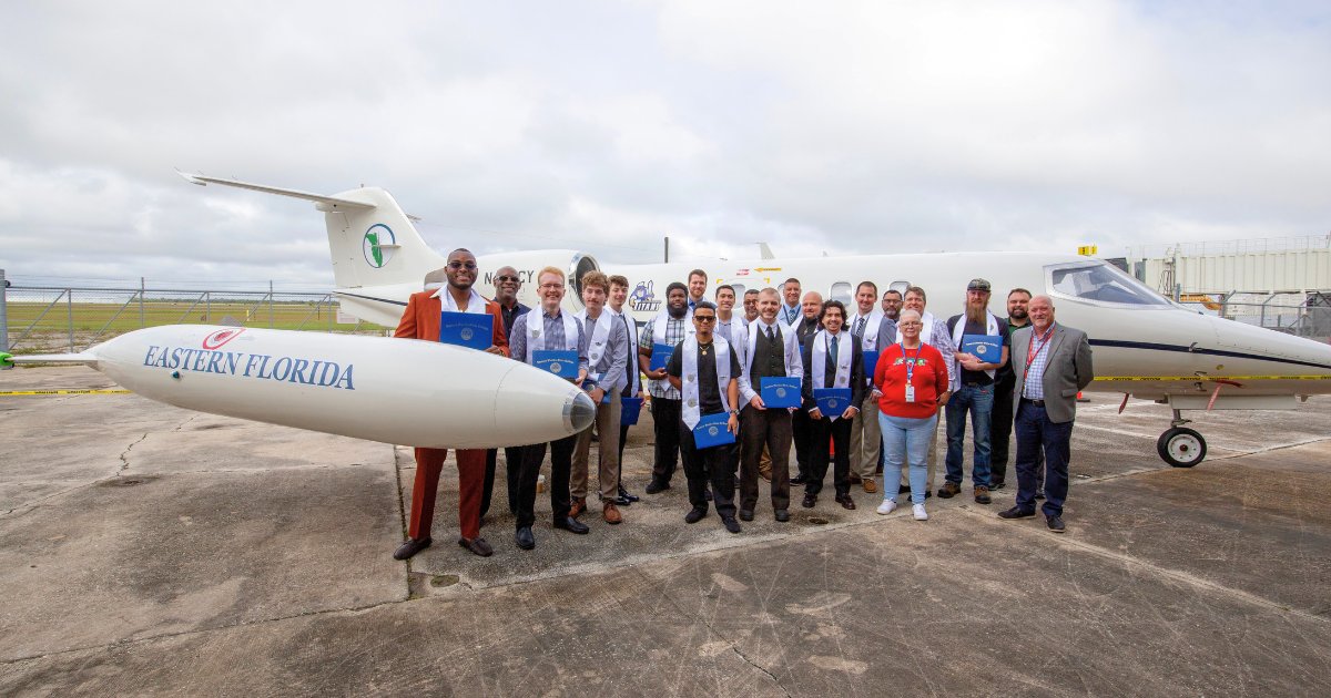 EasternFlorida's tweet photo. Not even the sky’s the limit for EFSC’s newest aviation grads! These Titans are cleared for takeoff toward big careers & even bigger horizons. ✈️ Way to go, #EFSCGrad
View/Download photos: https://t.co/A2NRstKlsc https://t.co/DBVc94RSfX