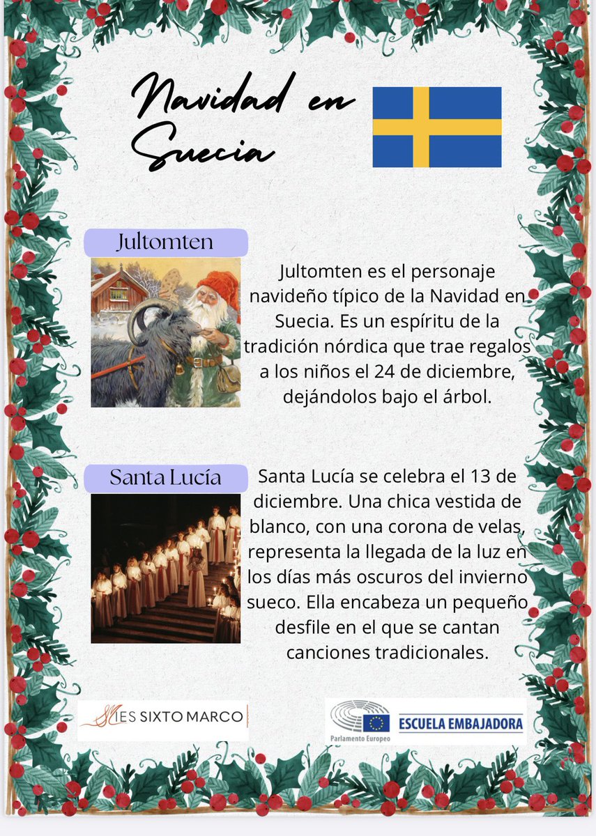 Navidad en Suecia <a href="/sepiegob/">SEPIE</a> 
<a href="/EUErasmusPlus/">Erasmus+</a>
#ErasmusPlus
@ErasmusPlusSEPIE 
@parlamentoeuropeo
@europedirectcvalenciana
/Europedirectcvalenciana
<a href="/Europarl_ES/">Parlamento Europeo en España</a>
Parlamentoeuropeo.ES
@europeanparliament 
Escuelasembajadoras.eu
#EPAS 
#escuelasembajadoras 
@comisioneuropea