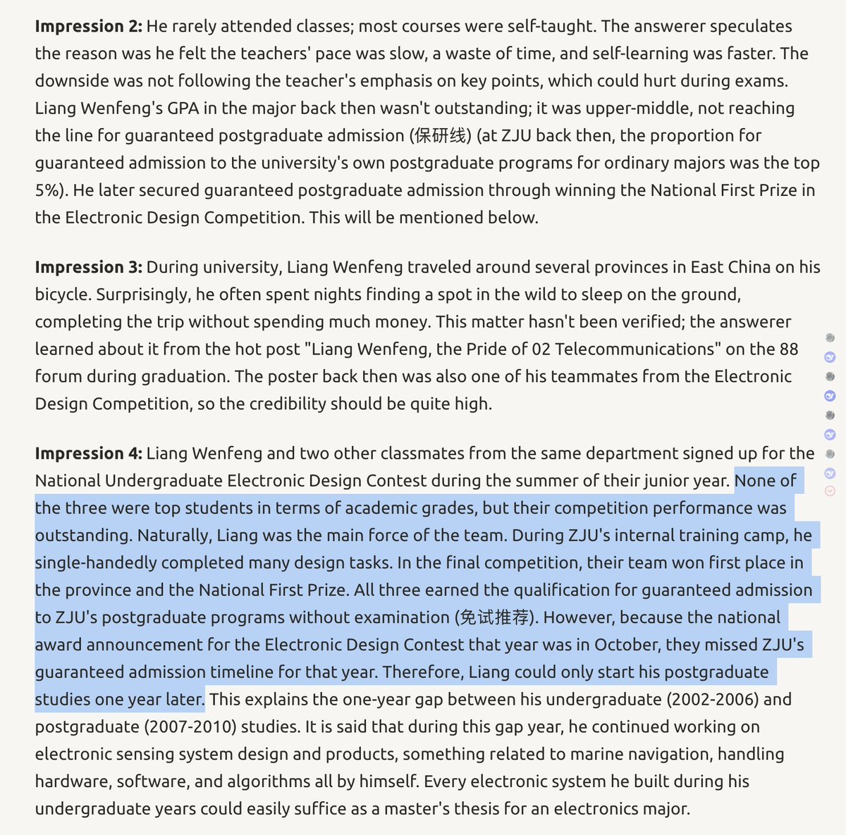 Se Wenfeng fosse menos introvertido, seria uma celebridade com uma influência capaz de inverter a percepção da competiçã
