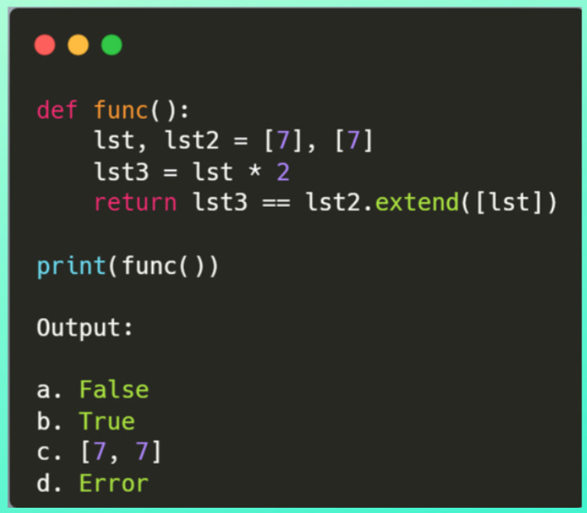 PythonPr's tweet image. Python Question / Quiz; What is the output of the following Python code, and why? Comment your answers below!