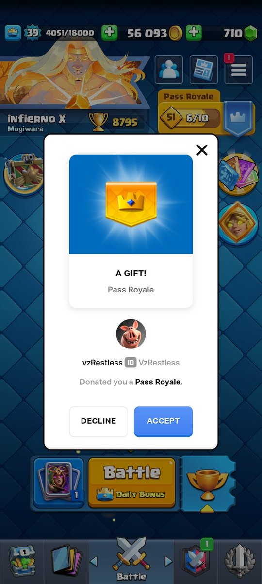 thank you <a href="/restlessszn/">restlessszn</a> for the pass royale. u are the goat man. great work and I hope you become a great great creator