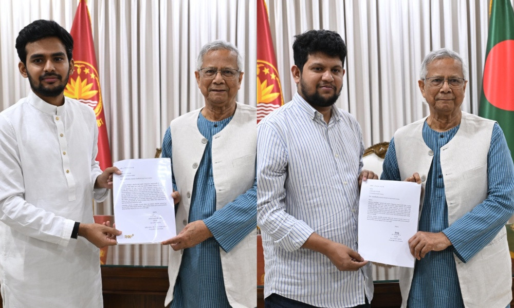 আসিফ ও মাহফুজের পদত্যাগপত্র গ্রহণ করেছেন প্রধান উপদেষ্টা