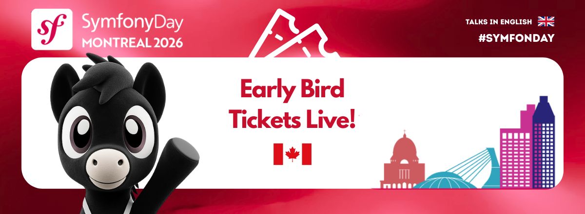symfonycon's tweet image. 🍁 Early Bird is ON!
SymfonyDay Montreal 2026 is coming on June 4th— grab your discounted ticket and plan your trip ahead to meet the Canadian Symfony community 🇨🇦✨

🎟️Grab your tickets here: live.symfony.com/2026-montreal/…

#Symfony #Montreal #SymfonyDay #PHP