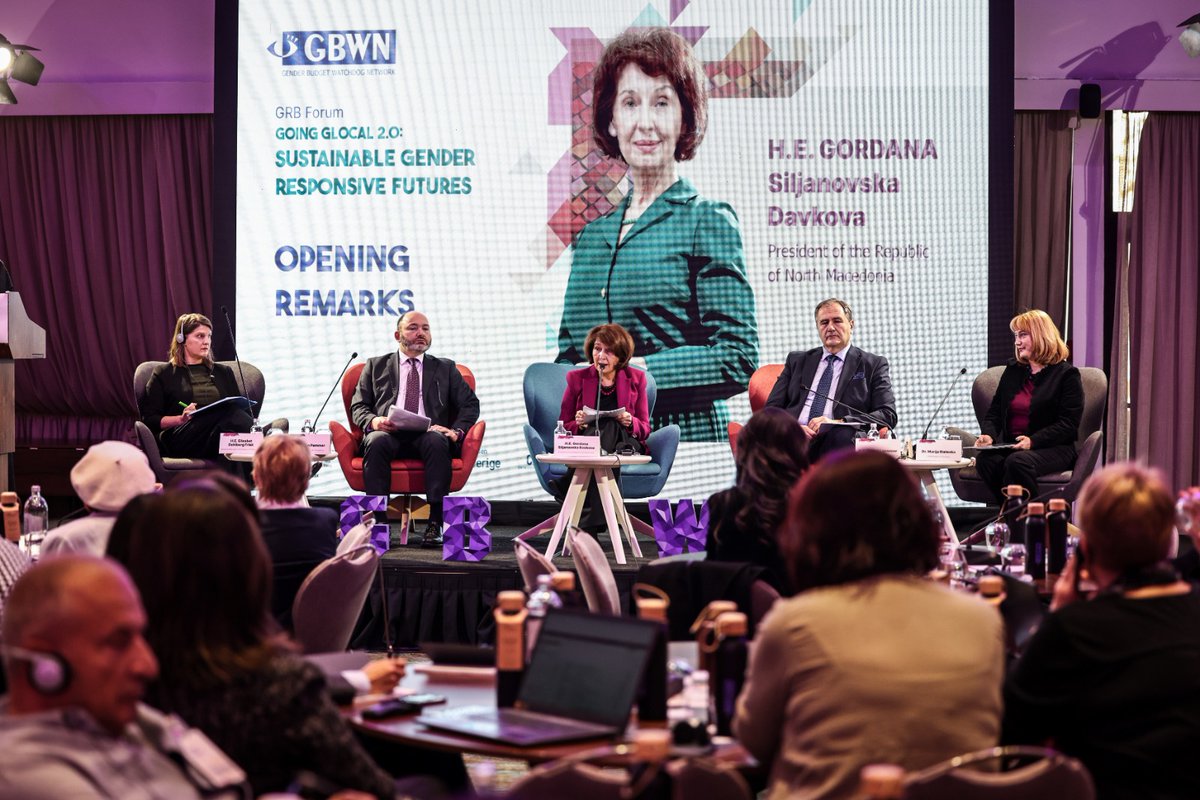gogamkd's tweet photo. Opened the int’l forum #GoingGlocal 2.0 in Skopje. 
Gender-responsive budgeting is not a technical detail — it is a transformative tool for systemic change, fairness & accountability.
As a small economy, we cannot afford unplanned spending. 
Gender equality + climate resilience = sustainable future.