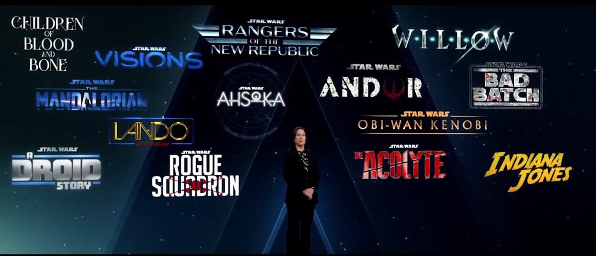 Kathleen Kennedy announced the following Lucasfilm movies/shows on this day 5 years ago:

• Obi-Wan Kenobi
• Ahsoka
• The Acolyte
• Andor
• Visions
• Lando
• The Bad Batch
• Rangers of the New Republic 
• Taika Waititi’s Star Wars movie
• Rogue Squadron (directed by