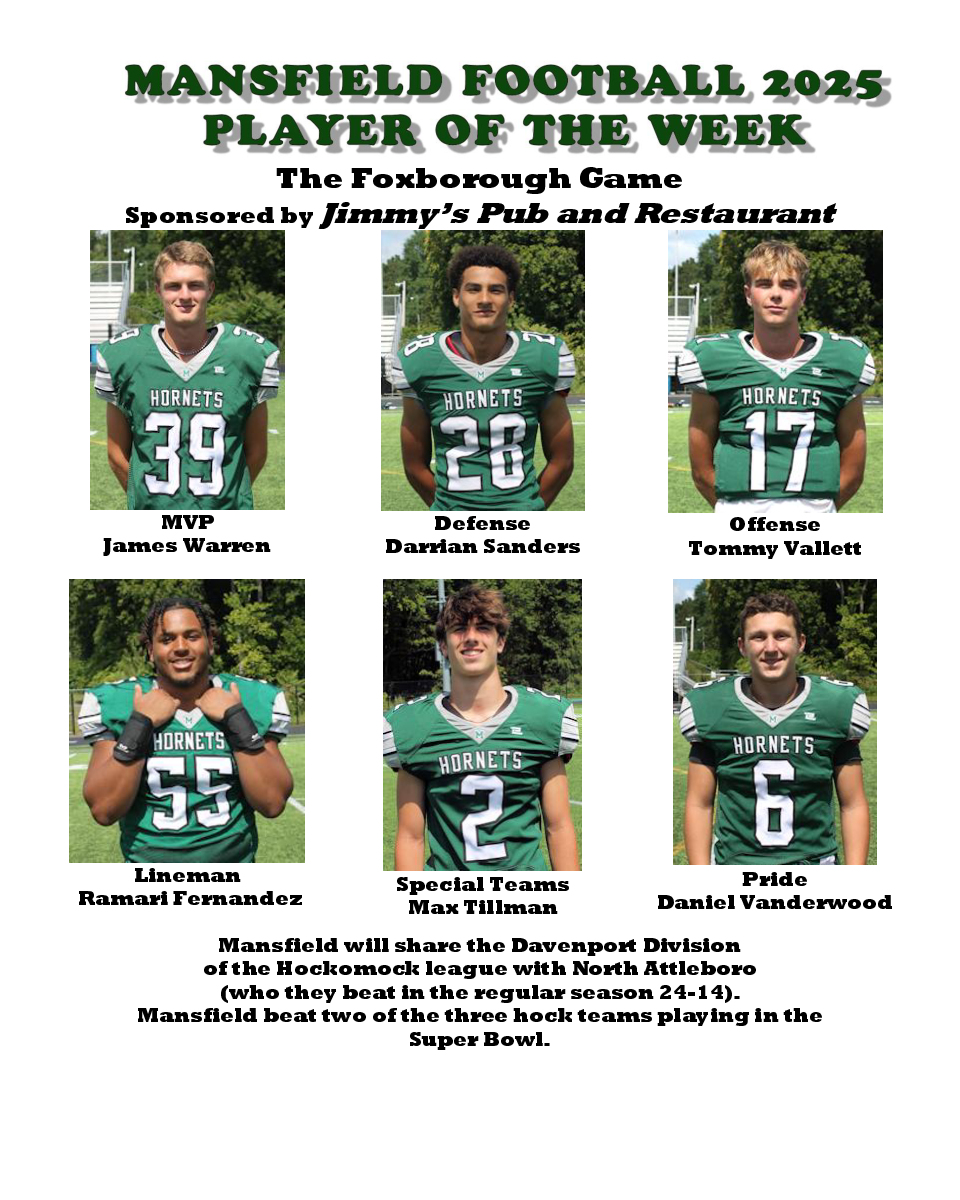 Foxboro game football Player of the week;