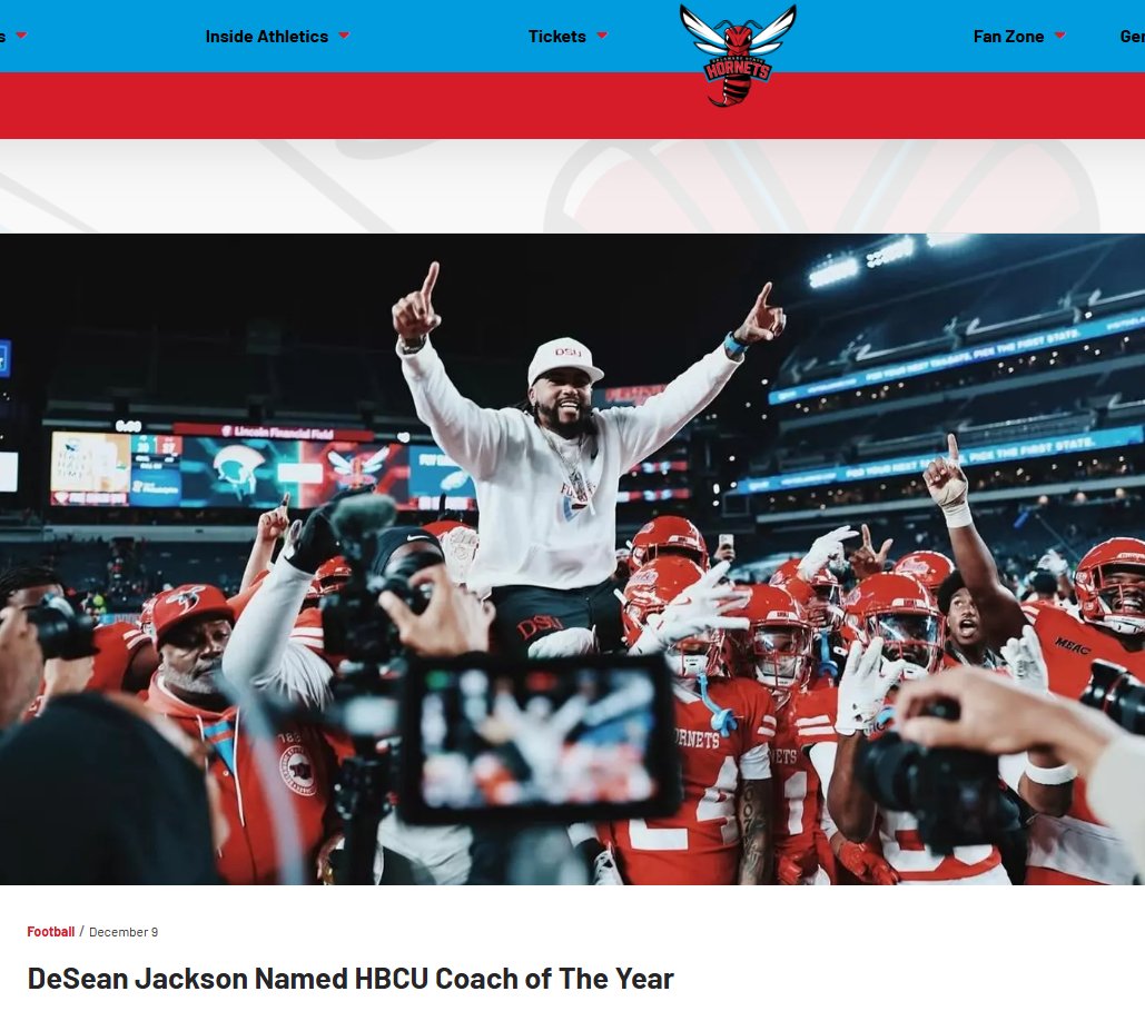 ApostleFrank's tweet image. dsuhornets.com/sports/football - DSU Website on Coach DJac's COTY Honor! #DemBurtons