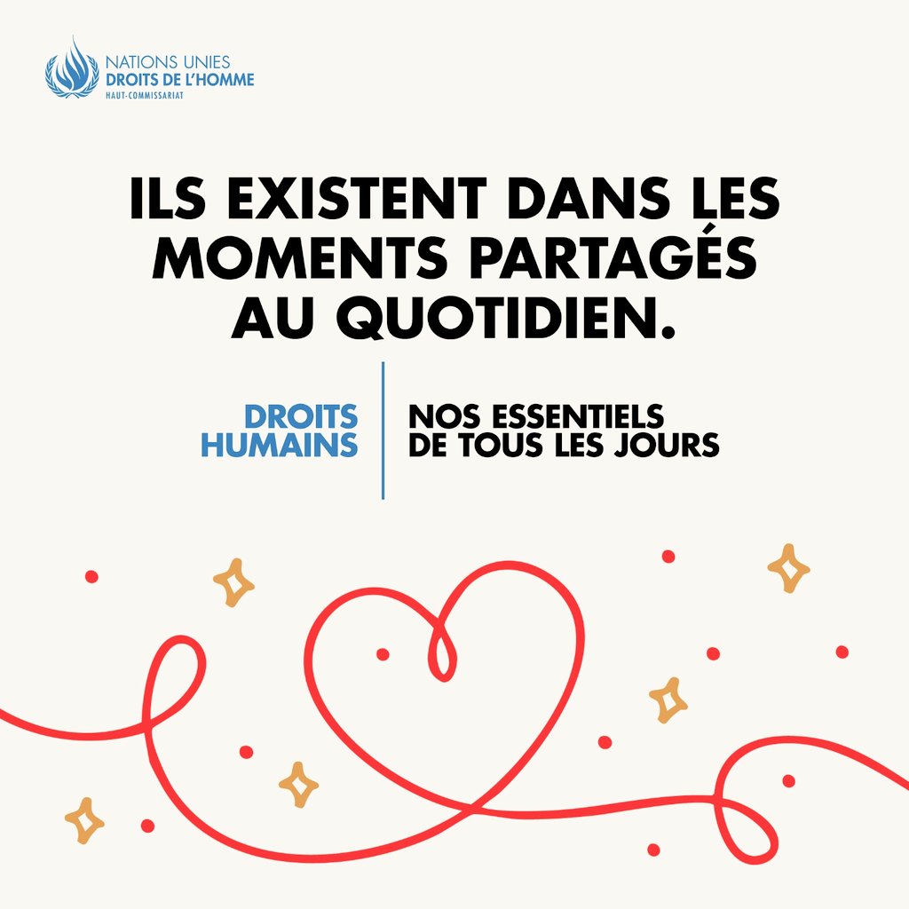 « Droits humains, nos essentiels de tous les jours ». En ce 10 décembre - journée des droits de l’homme - CARDH souligne que les droits humains sont des droits pour tous, devant être garantis chaque jour. Travaillons ensemble pour leur effectivité.
© Nations Unies
