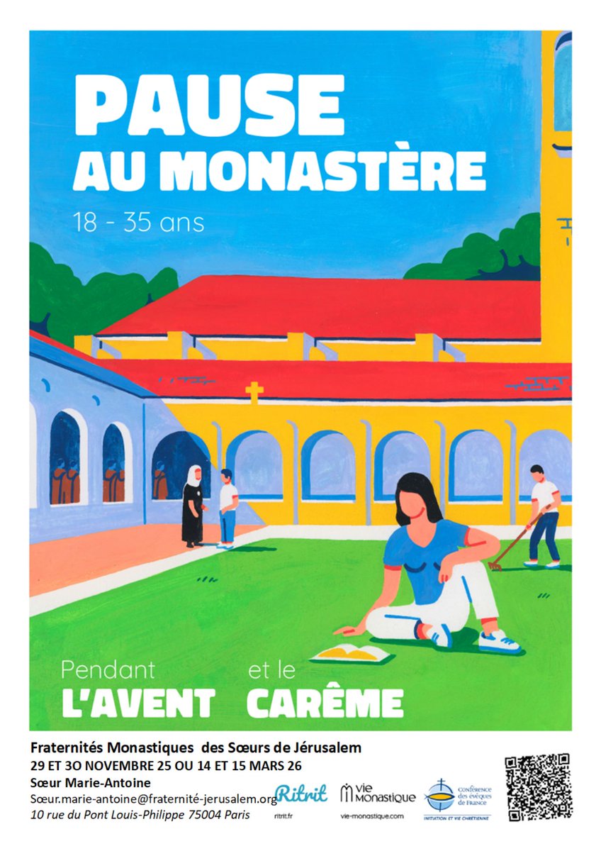 VieMonastique's tweet photo. Les fraternités monastiques de Jérusalem vivent au coeur des villes, au coeur de Dieu. Celles du Mont-Saint-Michel, de Paris et de Vézelay ouvrent leurs portes aux jeunes pour une pause avant Noël ce week-end.
#viemonastique #pauseaumonastere https://t.co/v3HomYTsXB