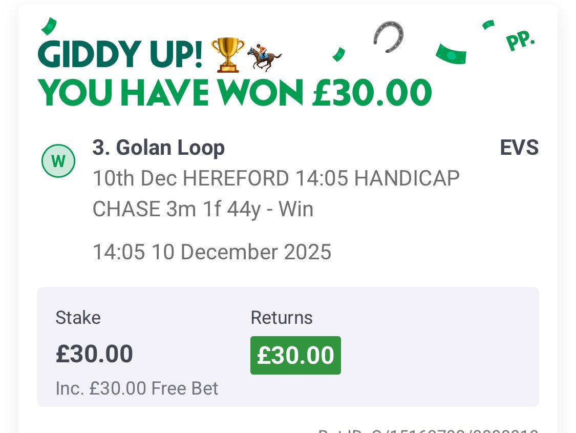 sevensonny's tweet photo. @CakedRacing Big thanks to the tipster….
3 days in , 2 of those have been winners! Seriously looking forward to the rest of December 🔥 https://t.co/QqvnELgUZP