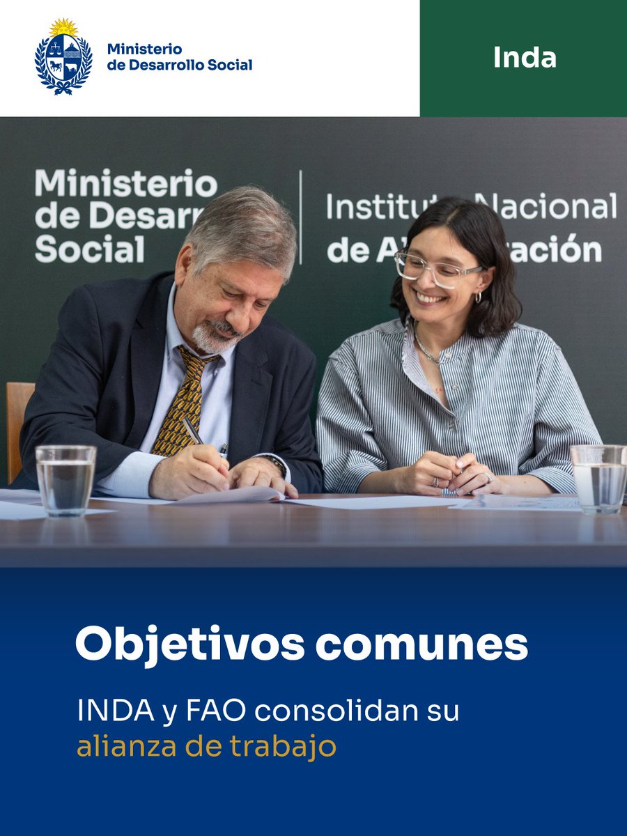 🤝 <a href="/inda_uy/">inda_uy</a> y <a href="/FAOUruguay/">FAO en Uruguay</a> consolidan una nueva etapa de cooperación para impulsar el derecho a la alimentación en Uruguay.
