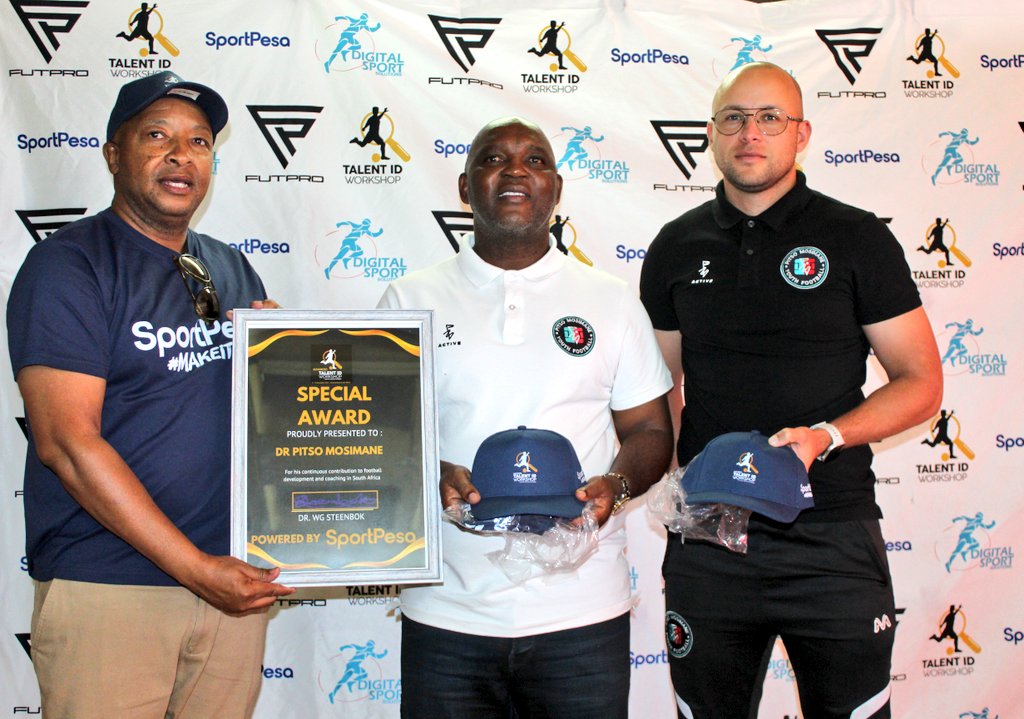 We honoured <a href="/TheRealPitso/">Pitso Mosimane</a> for his immense and continuous contribution to South African football during Day 3 of the Advanced Talent ID Workshop at Tshwane University of Technology <a href="/SportPesaSA/">SportPesaSA</a>