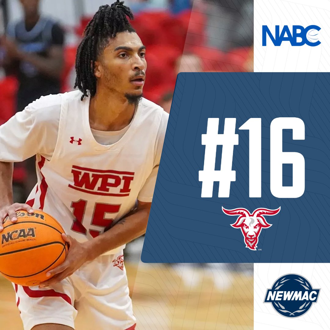 🏀 NATIONAL RANKING 🇺🇸

<a href="/WPIAthletics/">WPI Athletics</a> jumps up to No. 16 in the latest Men's Basketball Division III Top-25 rankings!

#GoNEWMAC // #WhyD3