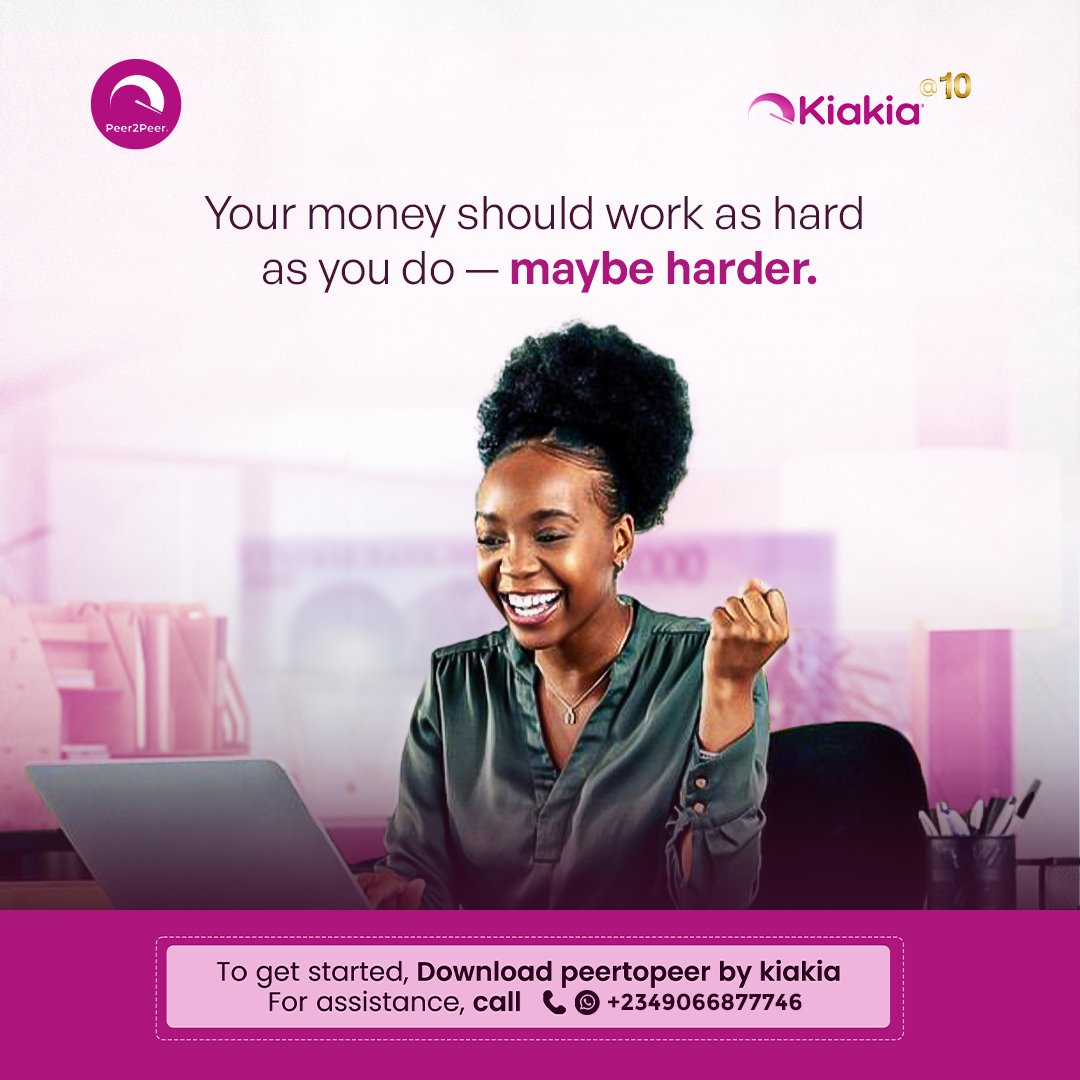 P2p_kiakia's tweet photo. Your hustle is steady… now let your money hustle too.
Earn more with PeertoPeer by Kiakia. 💸 https://t.co/9SnBAYfaAY