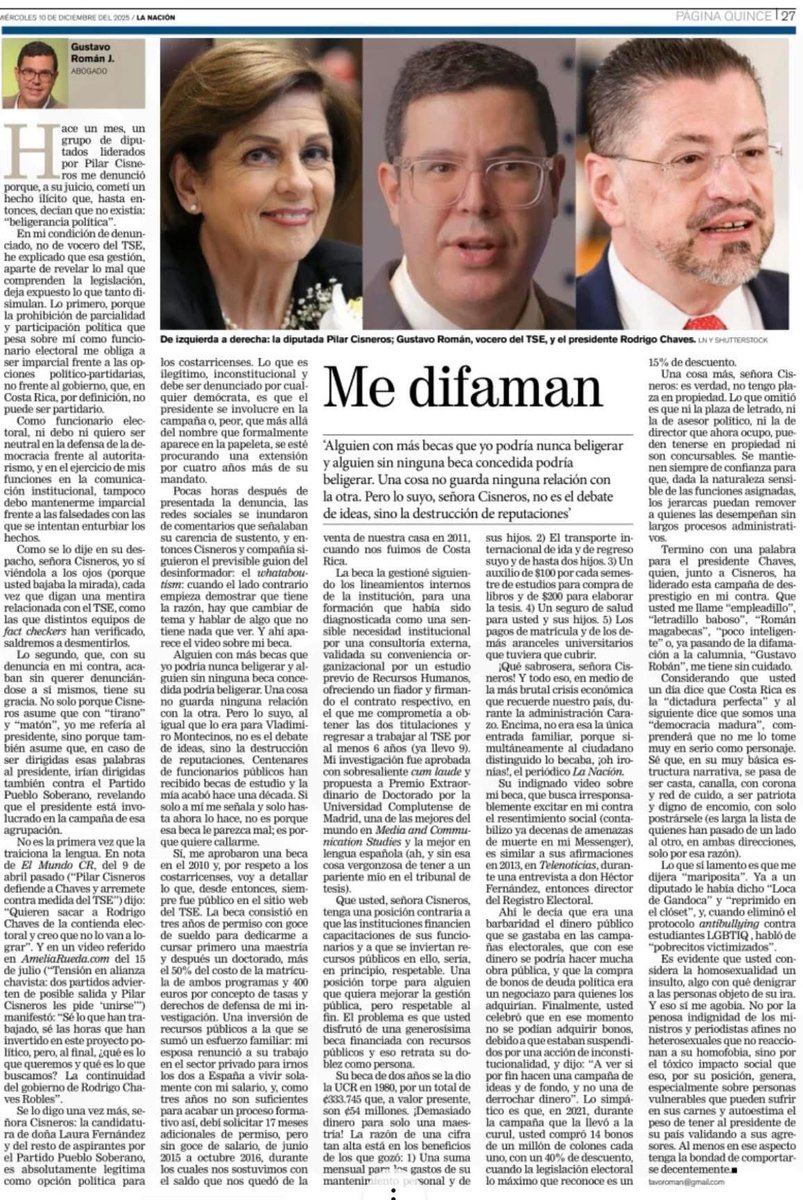 Entré ambos exbecarios la diferencia es abismal uno que sigue sirviendo al país y la otra que se valió de ese y otros beneficios para fomentar la cultura del odio y la destruccion sistematica de la democracia. Acá le dicen sus verdades.