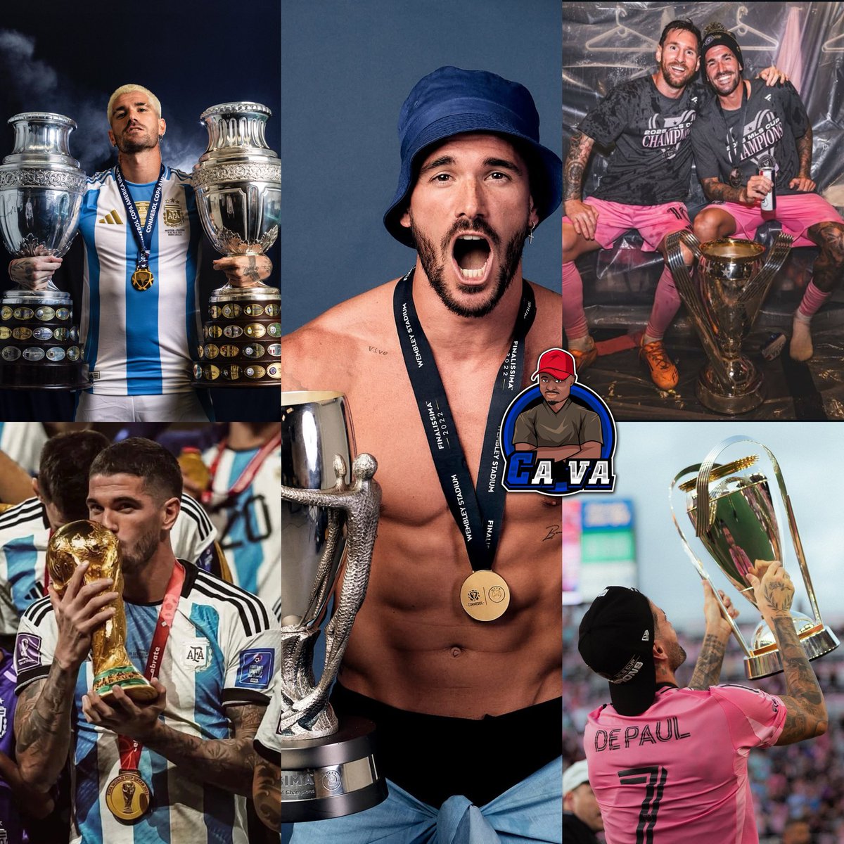 𝐃𝐈𝐃 𝐘𝐎𝐔 𝐊𝐍𝐎𝐖 :

All of Rodrigo De Paul’s career trophies has come while playing with Lionel Messi. He is the realest bodyguard ever 💪

x2 Copa America Champion 🏆🏆
x1 FIFA World Champion 🏆
x1 MLS Eastern Conference Champion🏆
x1 MLS Champion🏆
x1 Finalissima Champion