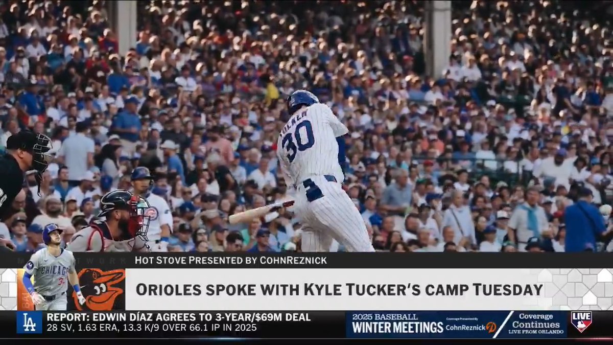Did you know that Orioles GM Mike Elias was with the Astros when they drafted Kyle Tucker in 2015?
@jonmorosi highlights where Baltimore currently stands in the Kyle Tucker sweepstakes.
#MLBNHotStove | @CohnReznick