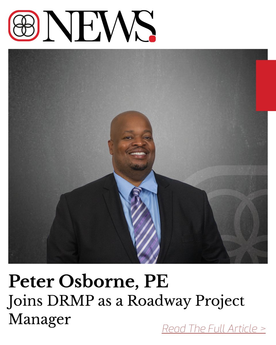 Join us in welcoming Peter Osborne, PE, to DRMP, as he strengthens our Northeast Florida transportation practice with over 20 years of roadway design expertise and FDOT District 2 experience. ➡️ drmp.pulse.ly/qmqzts6mws